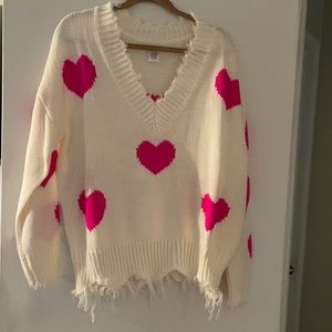 V-neck oversized sweater